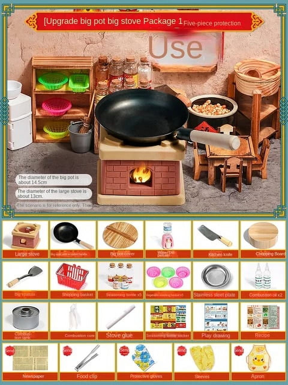 Mini Petits Jouets de Cuisine, Ensemble Complet de Cuisine, Vraie Version