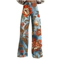 thumbnail image 3 of Weiqiqre Women's Pants High-Rise Vintage Floral Straight Leg Pants for Women Summer Casual Denim Pants, 3 of 6