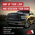 thumbnail image 4 of AMERICAN MODIFIED Rebel Grille w/Amber Lights for 13-18 Dodge Ram 1500, 4 of 13