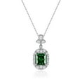 thumbnail image 2 of 100% 925 Sterling Silver Radiant Cut 5CT Emerald Citrine Aquamarine High Carbon Diamonds Pendant Necklace Fine Jewelry, 2 of 7