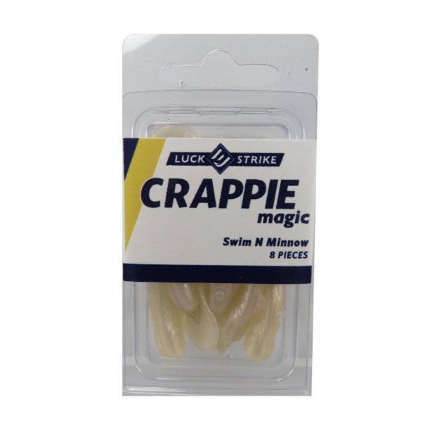 LuckEStrike, 2" Soft Plastic Minnow, 8 Count, Pearl, Crappie, Freshwater, Soft Baits Walmart