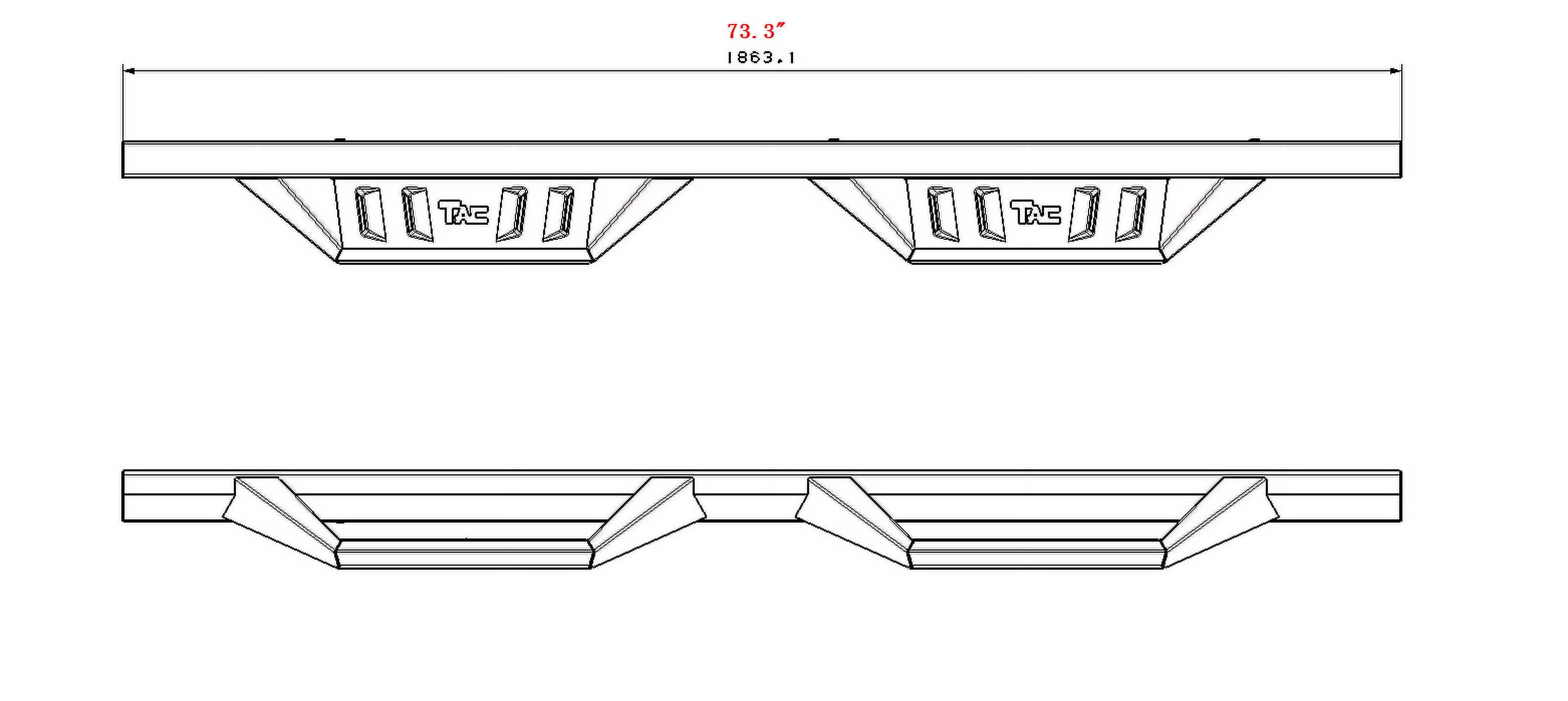 TAC Sidewinder Running Boards Fit 2019-2024 Dodge RAM 1500 Quad Cab (Exclude 19-24 RAM Classic Models) Truck Pickup 4” Drop Fine Texture Black Side Steps Nerf Bars Rock Slider Armor Accessories (2pcs