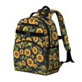 thumbnail image 2 of Sunflower and Bud Black Pattern Cute School Backpack Bag for School with Padded Back and Adjustable Shoulder Straps 15.25"x11.5"x5.25", 2 of 5