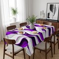 thumbnail image 6 of Purple White Moire Table Cloth Waterproof Tablecloths, Modern Abstract Art Tablecloth Dining Table Cover for Kitchen Party Tabletop Outdoor, Rectangle Tablecloth 52x70 Inch, 6 of 9
