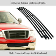 APS Compatible with Ford F-150 2004-2005 Lower Bumper Stainless Steel Black 8x6 Horizontal Billet Grille Insert F85351J