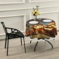 thumbnail image 7 of Coolnut Halloween Tablecloth 60 in,Halloween Pumpkin with Lit Candles Party Lace Round Table Cloth Water Resistant Spill Proof Large Table Cover for Kitchen BBQ Hotel Dining Party Decoration, 7 of 7