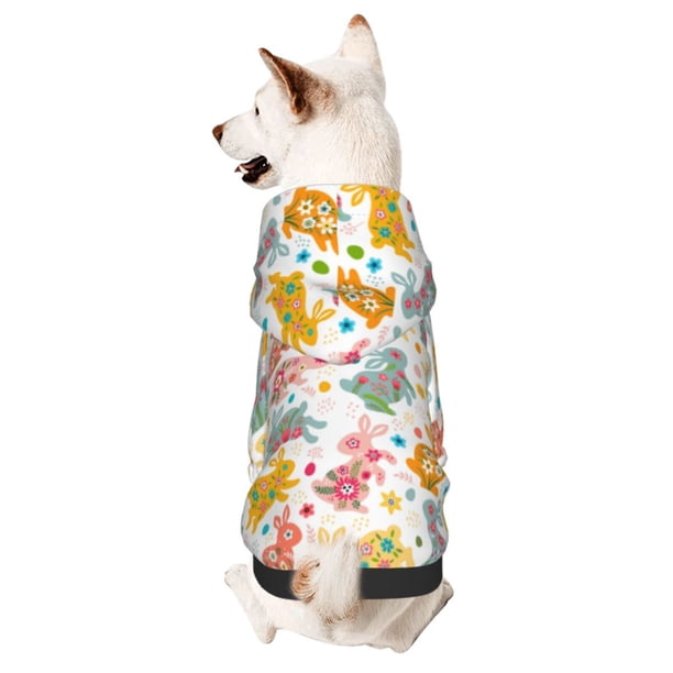 Balery Boho Bunny Sudadera con Capucha para Perros Pequeños – Ropa para Mascotas, Disfraz para Perros y Gatos, Ideal para Fiestas y Cosplay-Large