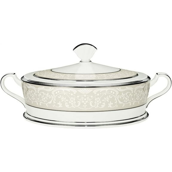 Noritake Silver Palace Covered Vegetable Bowl