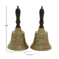 DecMode Set of 2 Coastal 14 x 7 Inch Wood and Iron Handbell Table