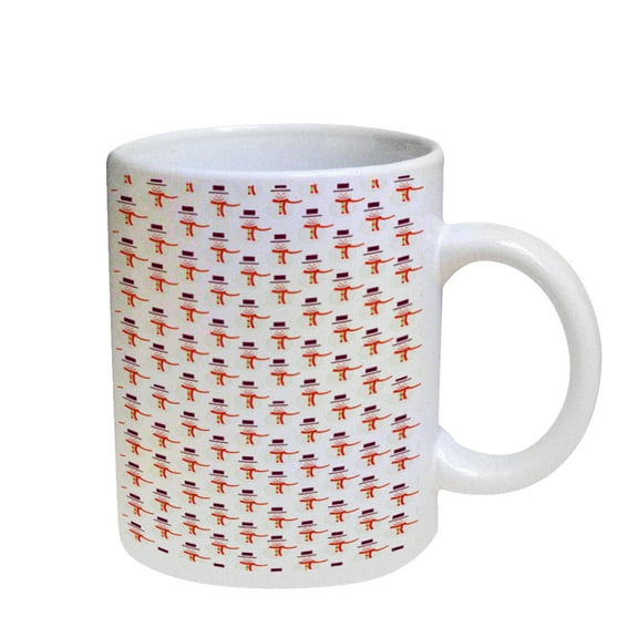 KuzmarK Coffee Cup Mug Pearl Iridescent White - Frosty Holiday Snowman