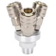 thumbnail image 1 of Daboolka Conector rápido Tuerca macho de 3 vías Componente neumático cromado G1/2 SMV Acero al carbono, 1 of 8
