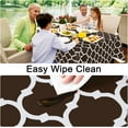 thumbnail image 3 of Nappe Ronde en Plastique, Nappe en Vinyle Imperméable avec Endos en Flanelle pour Tables Rondes, Nappes Essuyables et Anti-Déversement pour Salle à Manger, Camping, Intérieur et Extérieur (60 Pouces Ronde, Café), 3 of 6