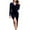 Blue, variant on Mikilon Women's Formal Side Slit Dress Solid Color V-Neck Long Sleeve Dress Soft Elegant Dress