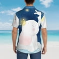 thumbnail image 4 of Disketp Hawaiian Shirts For Men,Cute Elephant Sitting In The Moon With Little Bunny Print Mens Casual Short Sleeve Button Down Shirts Beach Shirt, 4 of 7