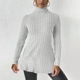 thumbnail image 2 of BLVB Sweaters for Women Long Sleeve Turtleneck Side Split Slim Knit Pullover Sweater Tops for Fall Winter, 2 of 5