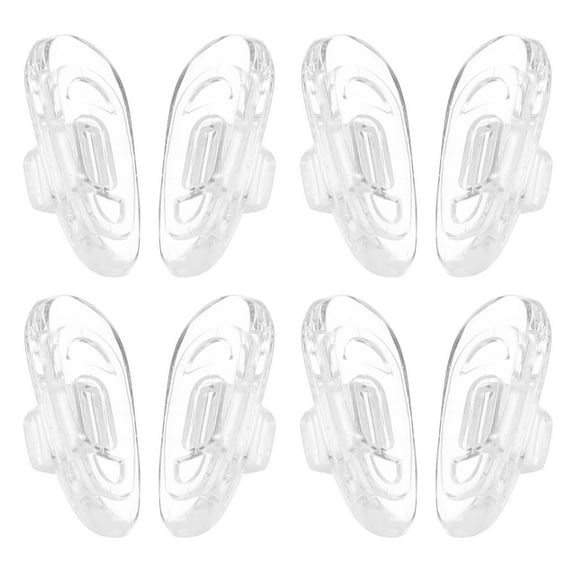 HEMOTON 4 Pairs Soft Transparent Silicone Nose Pads for Glasses, Comfortable Non- Eyeglass Nose Bridge Cushions for Home, School, Outdoor Use