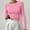 Pink, variant on Oplxuo Womens Chic Ruched T-Shirt Crewneck Casual Long Sleeve Workout Tops Fitted Going Out Tight Shirts