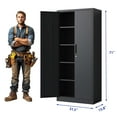 thumbnail image 2 of 71"H Metal Garage Storage Cabinet, Black Tool Steel Locking Cabinet with Doors and 4 Shelves, Tall Cabinets for Garage Storage Systems Lockable File Cabinet for Home Office, Classroom/Pantry, 2 of 9