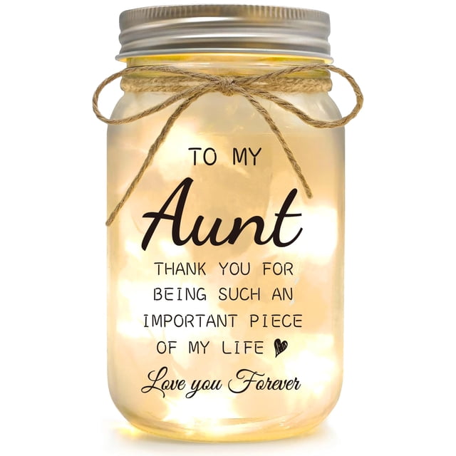 Lámpara Mason Jar de Yoistrevisk, 18 cm, luz nocturna para regalo de tía