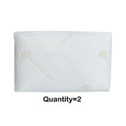 QQbed 2 Pack Talalay Latex Bed Pillows with Removable Cover, Standard Size, Luxury Firmness