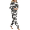 thumbnail image 2 of Women's Christmas Hoodie One-piece Pajamas Fleece Women's Fawn Snowflake Printed One Piece, 2 of 7