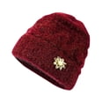 thumbnail image 4 of Xijirk Womens Soft Woolen Hat with Exquisite Floral Ornament Thick Warm Stylish Headwear for Daily Party Autumn Winter Wear,,One Size, 4 of 4