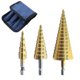 thumbnail image 2 of 3pcs Metal Step Drill Bit, 4-12/20/32 Mm Hss Titanium Tapered Triangle Countersink Hexagonal Shank Step Drill Bit For Screwdriver On Metal Steel, Wood, 2 of 5