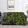 thumbnail image 2 of Honeii Tropical Palm Leaves Fern Leaf print throw blanket, crafted from cozy cotton flannel, offers versatile home decor as a bedding suitable for all seasons.-, 2 of 6