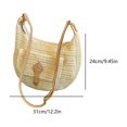 thumbnail image 5 of Bolso Hombro Tejido Paja para Mujer Playa Verano Con (beige), 5 of 5