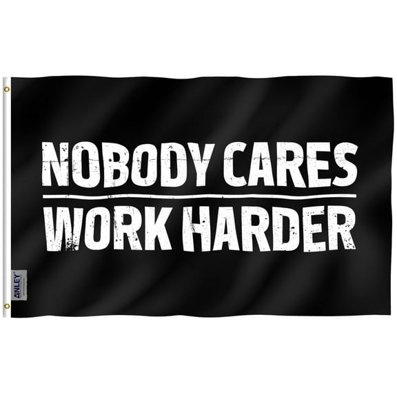 Anley Fly Breeze 3x5 Ft Nobody Cares Work Harder Flag - Fitness Inspirational Motivational for Home Gym College Dorm Flags Polyester