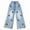 Light Blue, variant on oqasdz Boys Pants Bowknot Flare Leg Cargo Jeans Casual Loose Stylis Streetwear Bottom Denim Baggy Blue Trousers Size 4 Y-5 Y