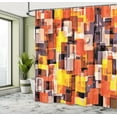 thumbnail image 5 of Ambesonne Geometric Shower Curtain, Modern Painting, 69"Wx70"L, Orange Yellow and White, 5 of 5