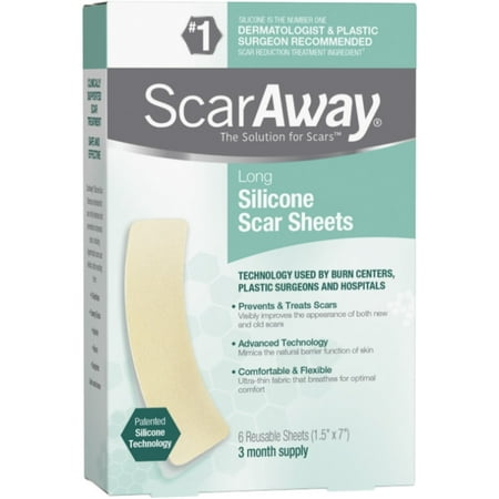 ScarAway Professional Grade Silicone Scar Sheets 6 (Best Silicone Sheets For Hypertrophic Scars)