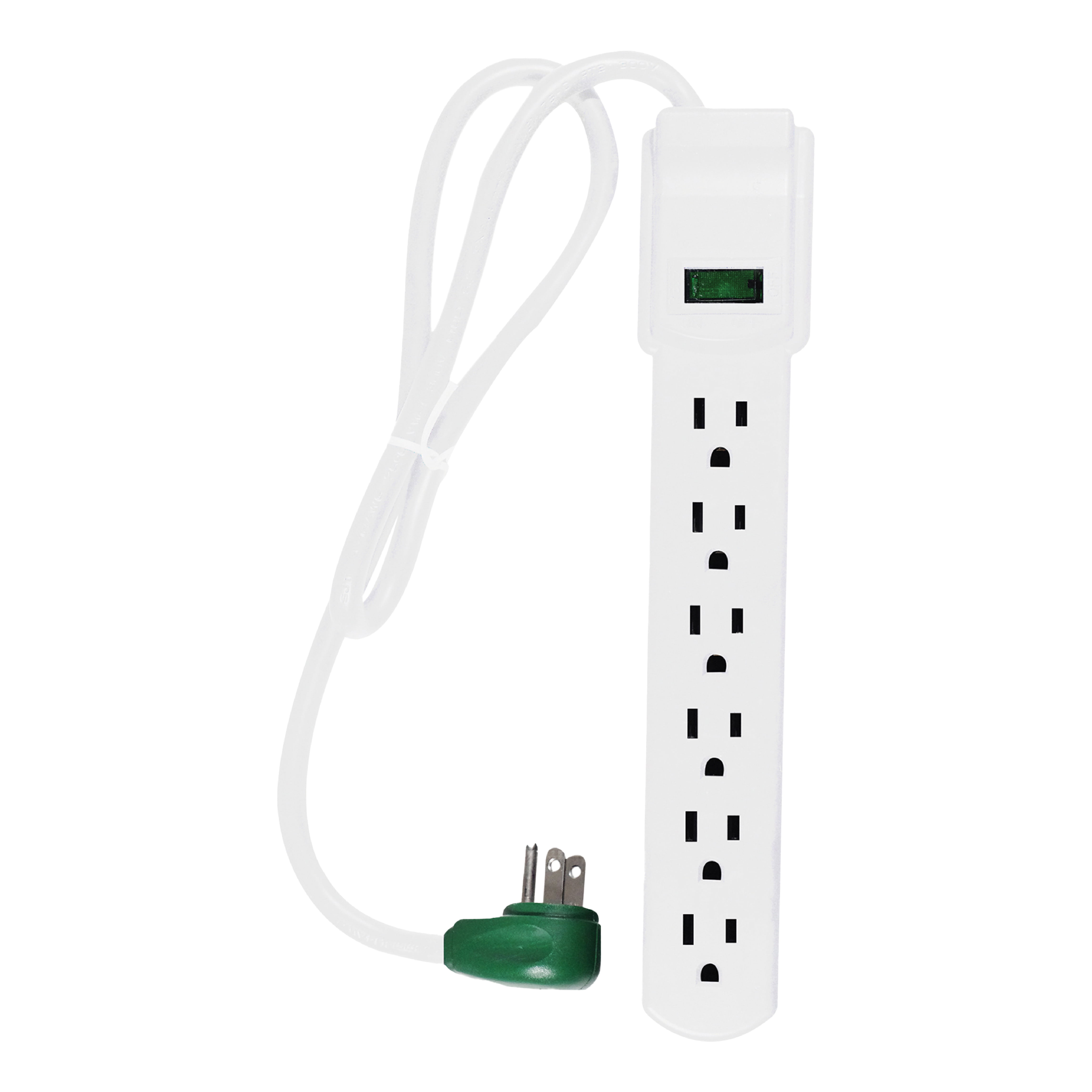 White Perfpower Go Green Power GG-16103MIN 6 Outlet Mini Surge Protector