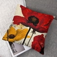 thumbnail image 7 of nygtbtfer Pack of 2 Beautiful Charming Watercolor Oil Painting Ink Red Poppy Retro  Throw Pillow Case Cushion Cover New Home Office Indoor Decorative  White, 7 of 7