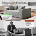 thumbnail image 4 of KeepCharm 67" Corduroy Boneless Loveseat Sofa, Memory Foam & Pocket Spring Cloud Couch, No Assembly Floor Sofa, Deep Seat Frameless Couch, Light Gray, 4 of 8