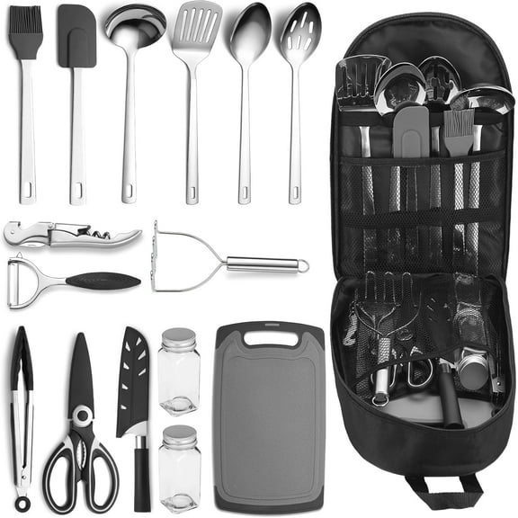 Camping Essentials Accessories Camping Gear Must Haves, Cooking Utensils Set Rv Camping Kitchen Backpacking Supplies Camper Gadgets Outdoor Hiking Travel Picnic Gifts$$