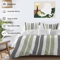 thumbnail image 4 of Sage Green Grey Striped Bedding 3 Piece Duvet Cover Set Queen Size, Gray Modern Abstract Art Soft Microfiber Comforter Cover with Zipper Closure & Pillowcases, Wrinkle & FadeResistant Quilt Cover, 4 of 9