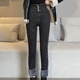 thumbnail image 2 of Babysbule Jeans en Denim pour Femmes Mode Loisirs Taille Haute Épais et Larges, 2 of 5