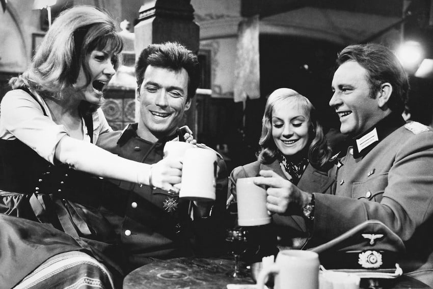 Clint Eastwood Ingrid Pitt Richard Burton Where Eagles Dare in tavern