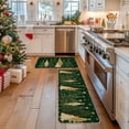thumbnail image 6 of Sm:)e Pine Tree Christmas Kitchen Rugs and Mats, 17x29Inch and 17x47 Inch, Non Slip Linen Mat Inside Washable for Porch Patio Hallway, Green, 6 of 7