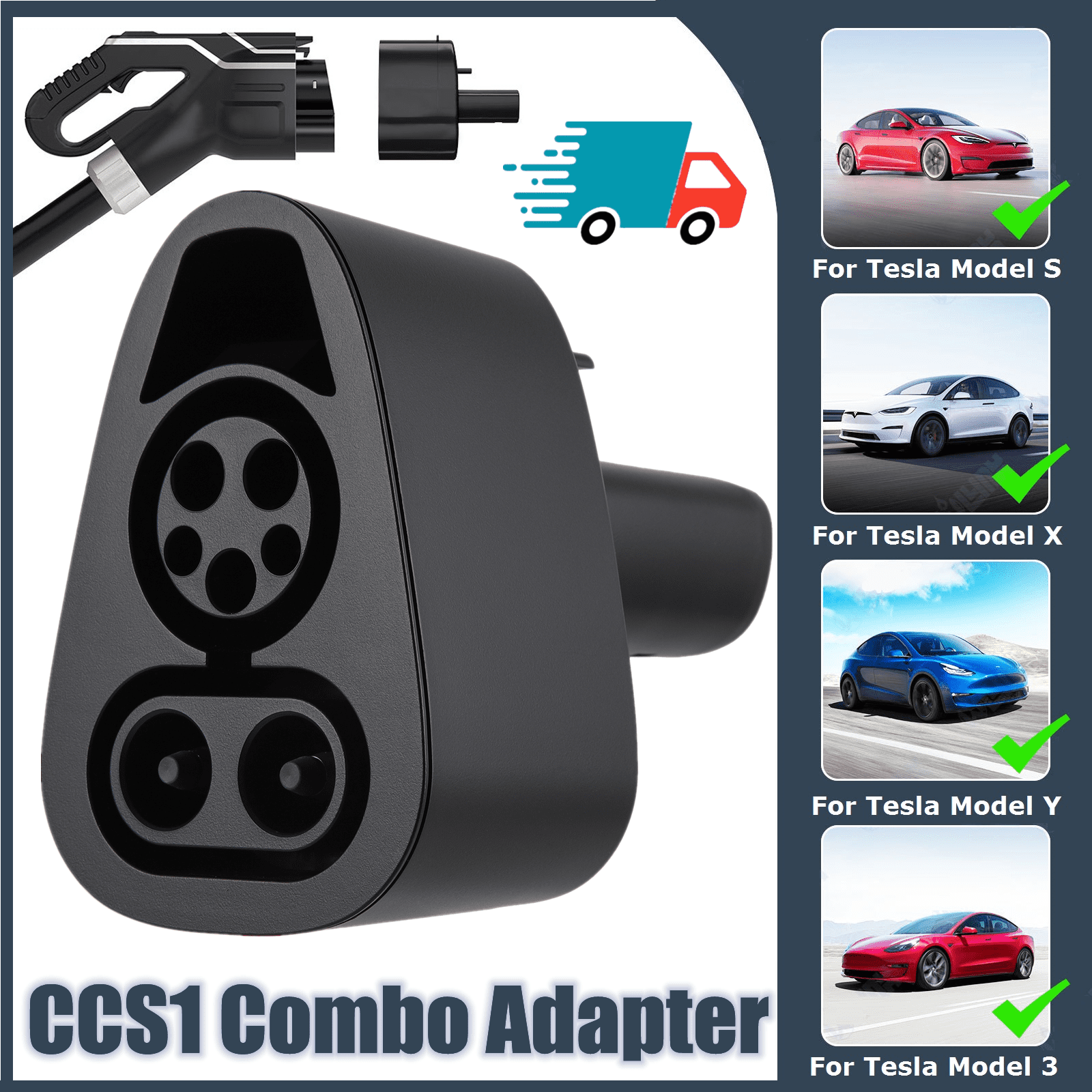 CCS1 For Tesla Fast Charger Adapter Model Y 3 S X 250kw 500V DC