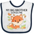 thumbnail image 3 of Inktastic My Big Brother Loves Me- Little Fox Boys or Girls Baby Bib, 3 of 4