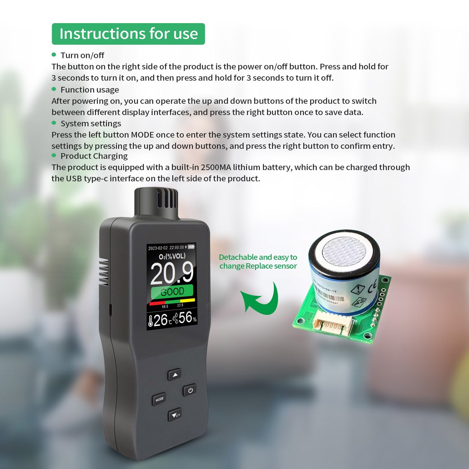 Multiple Function Analyzers Detectors for Oxygens Content and Air Quality Assessment In Various Environment