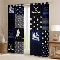 thumbnail image 2 of Homewish Hockey Stick Blackout Curtains Set of 2 (52x84 Each),Ice Hockey Lover Window Curtains,White Deepblue Curtains and Drapes For Boys Kids,Super Cozy Room Decor, 2 of 6