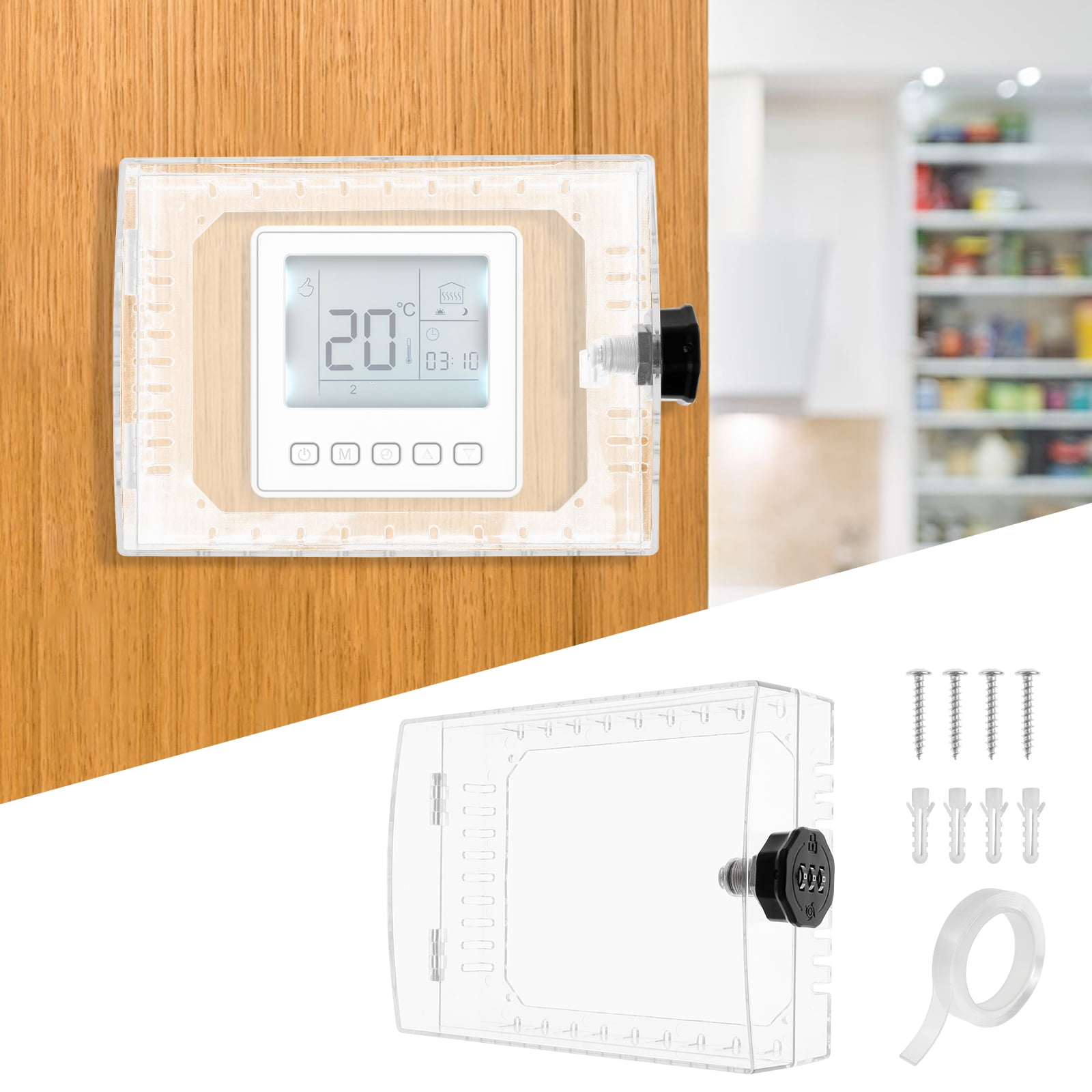 PATIKIL Thermostat Lock Box With Key, 3 Pack Universal Clear Thermostat