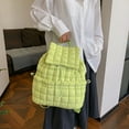 thumbnail image 4 of Sioweci 18L Quilted Backpack for Women Puffer Hiker Pack Top Flap Drawstring Backpack Padding Travel Cloud Gym Bag Khaki, 4 of 13