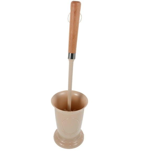 KAKOWELY Long Handle Toilet Brush Set Khaki Ergonomic Design 1 Set