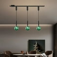 thumbnail image 2 of Kiven H-Type Track Lighting, 3-Light Modern Halo Track Pendant Light with Glass Shade & E12 Socket, Adjustable Length, 2 of 7