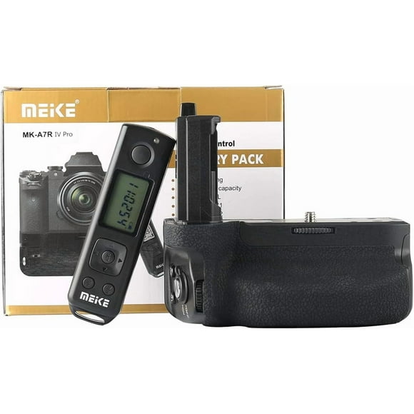 Meike MK-A7R IV PRO Poignée de Batterie Professionnelle avec 2,4 g 100 Mètres vers Télécommande Compatible avec Sony A7IV A7R IV A9II A7SIII